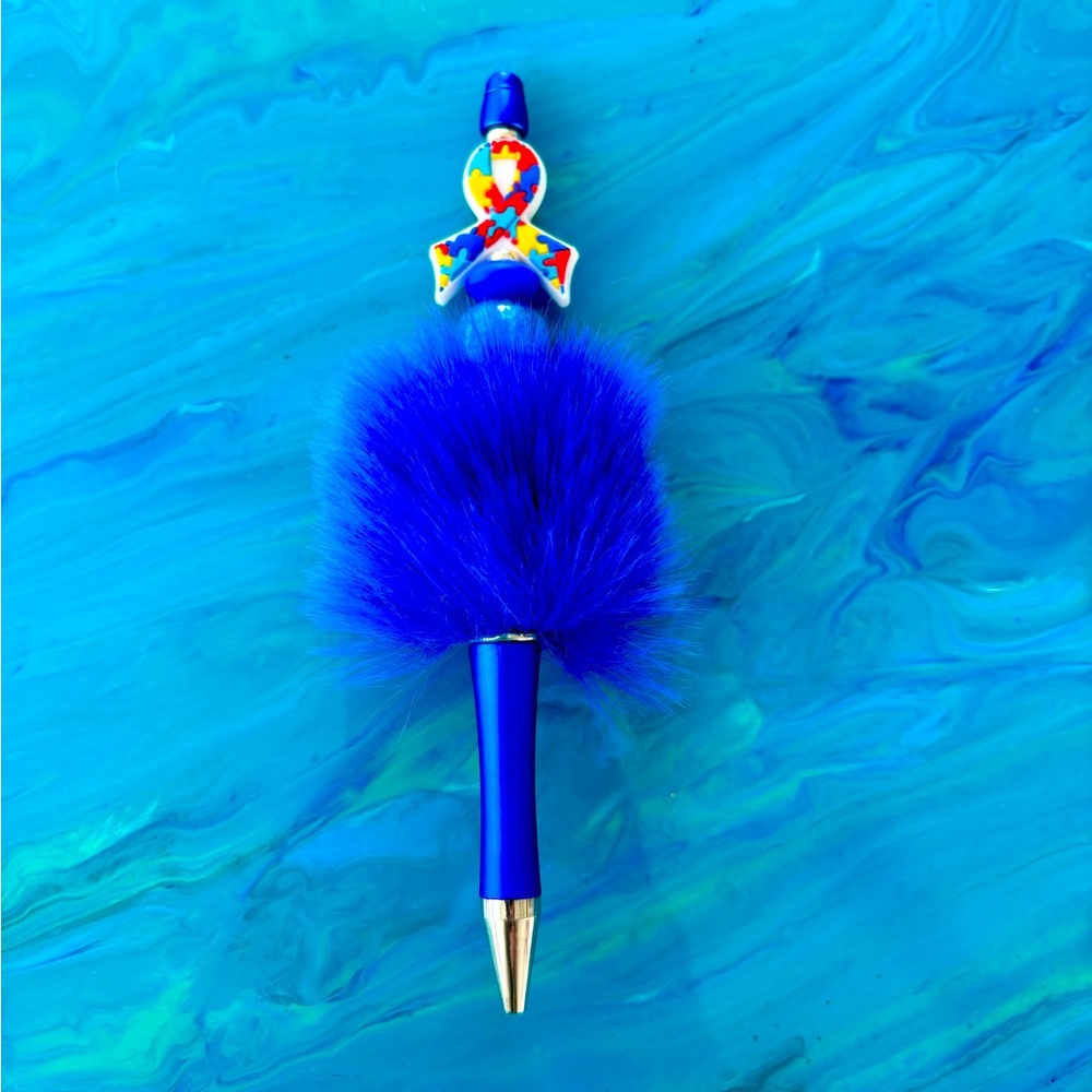 Autism Awareness Fluffy Pen